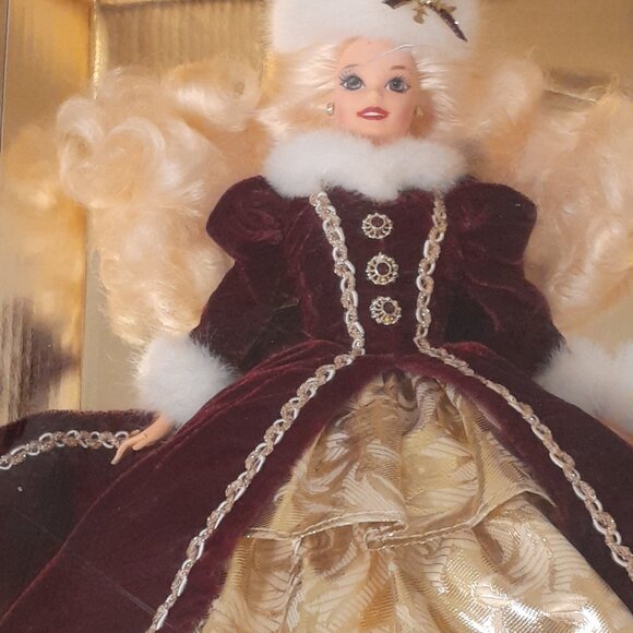 Mattel 1996 Happy Holidays Barbie Special Edition Vintage, purple eyes - Picture 7 of 8
